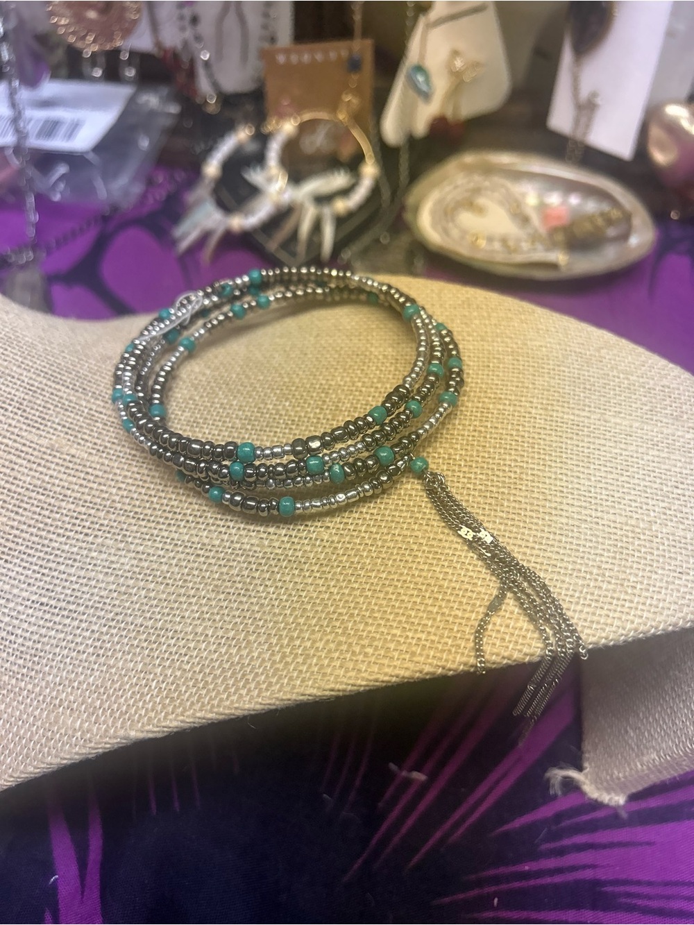 NWOT *flaw* Free People Navajo Inspired Beaded Wrap Bracelet with tassel